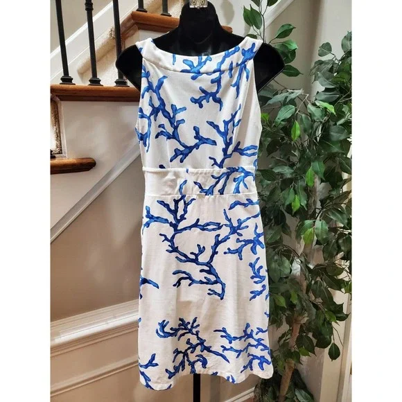 J. Mclaughlin Women's White Nylon Round Neck Sleeveless knee Length Dress Size S - Picture 4 of 11